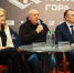 Мария Шукшина, Сергей Новожилов, Петр Вагин на пресс-конференции в фойе драматического театра - Газета Тобольская правда